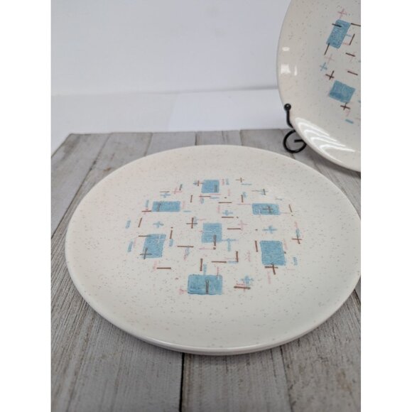 Vintage Set of 4 Vernonware Metlox Heavenly Days 7 1/2” Salad Plates MCM - Picture 4 of 10